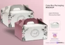 Cake Box Packaging Mockup