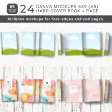 Book Mockup Kit for Canva Hard Cover