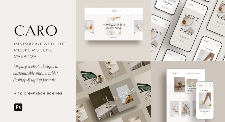 Minimal Website Mockup Scene Creator