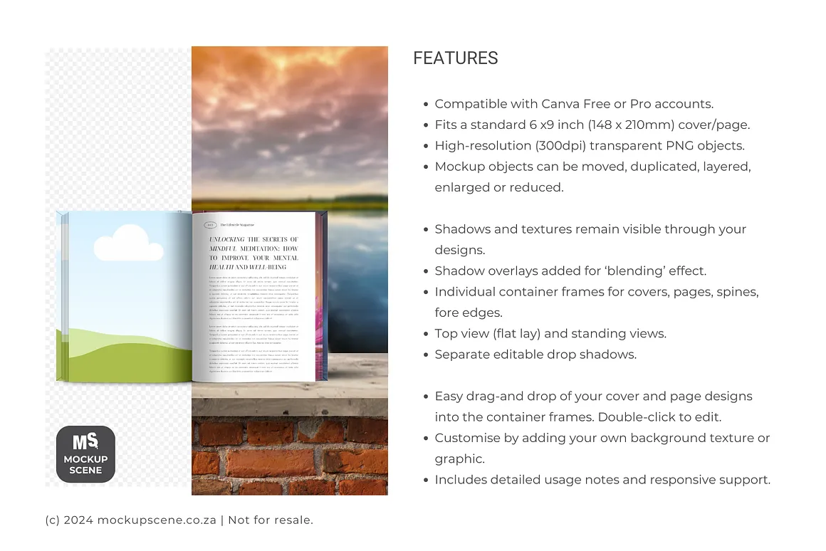 Book Mockup Kit for Canva Hard Cover
