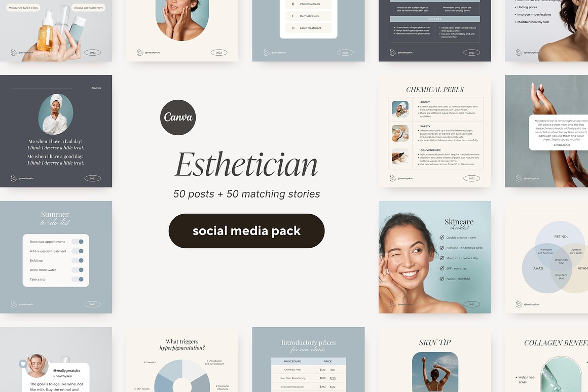 Canva Beauty Instagram Template Pack