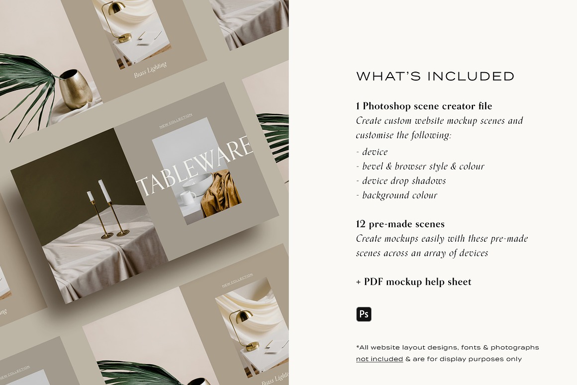 Minimal Website Mockup Scene Creator