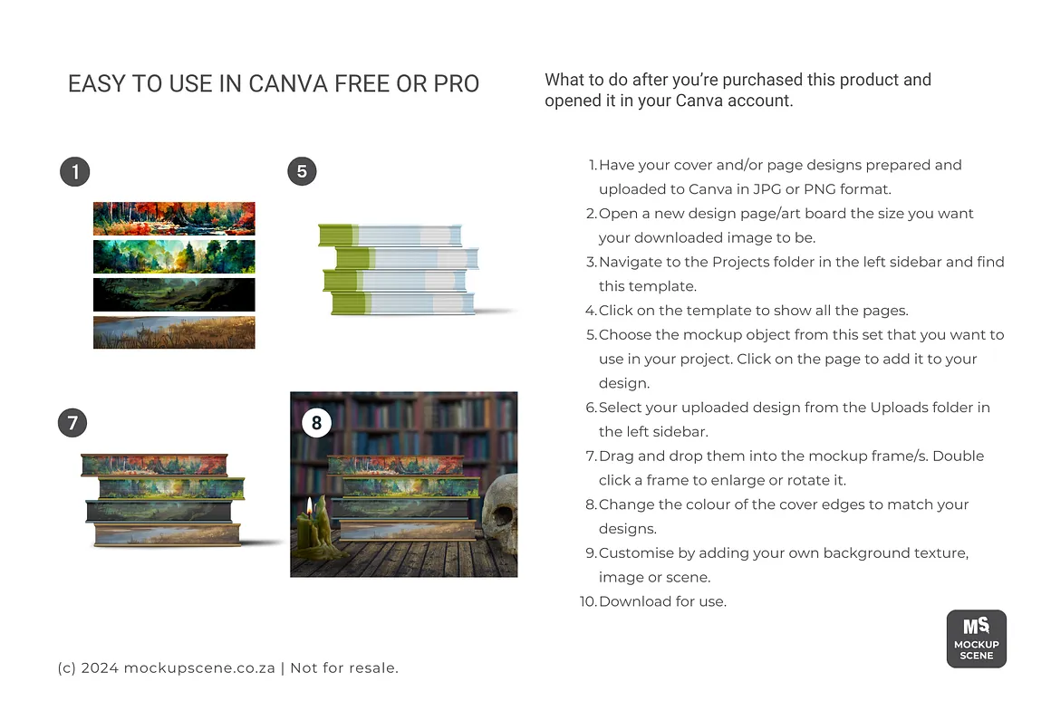 Book Mockup Kit for Canva Hard Cover