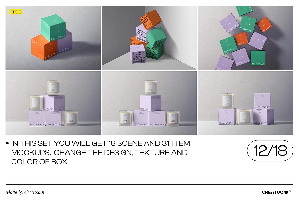 Itchy Box&Candle mockups