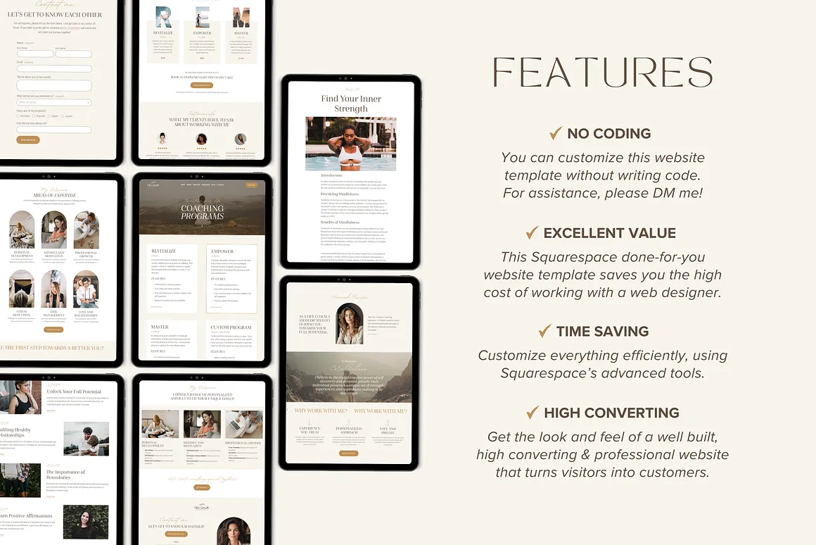 Squarespace Template Coach Website