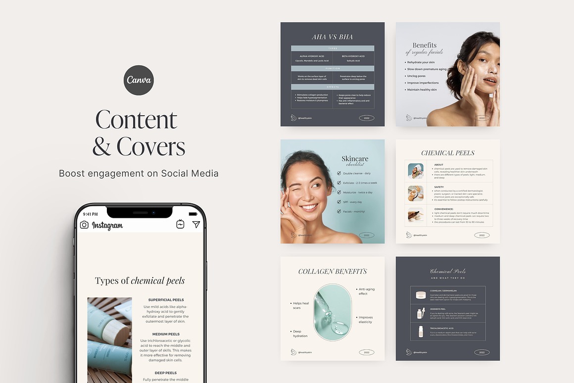 Canva Beauty Instagram Template Pack
